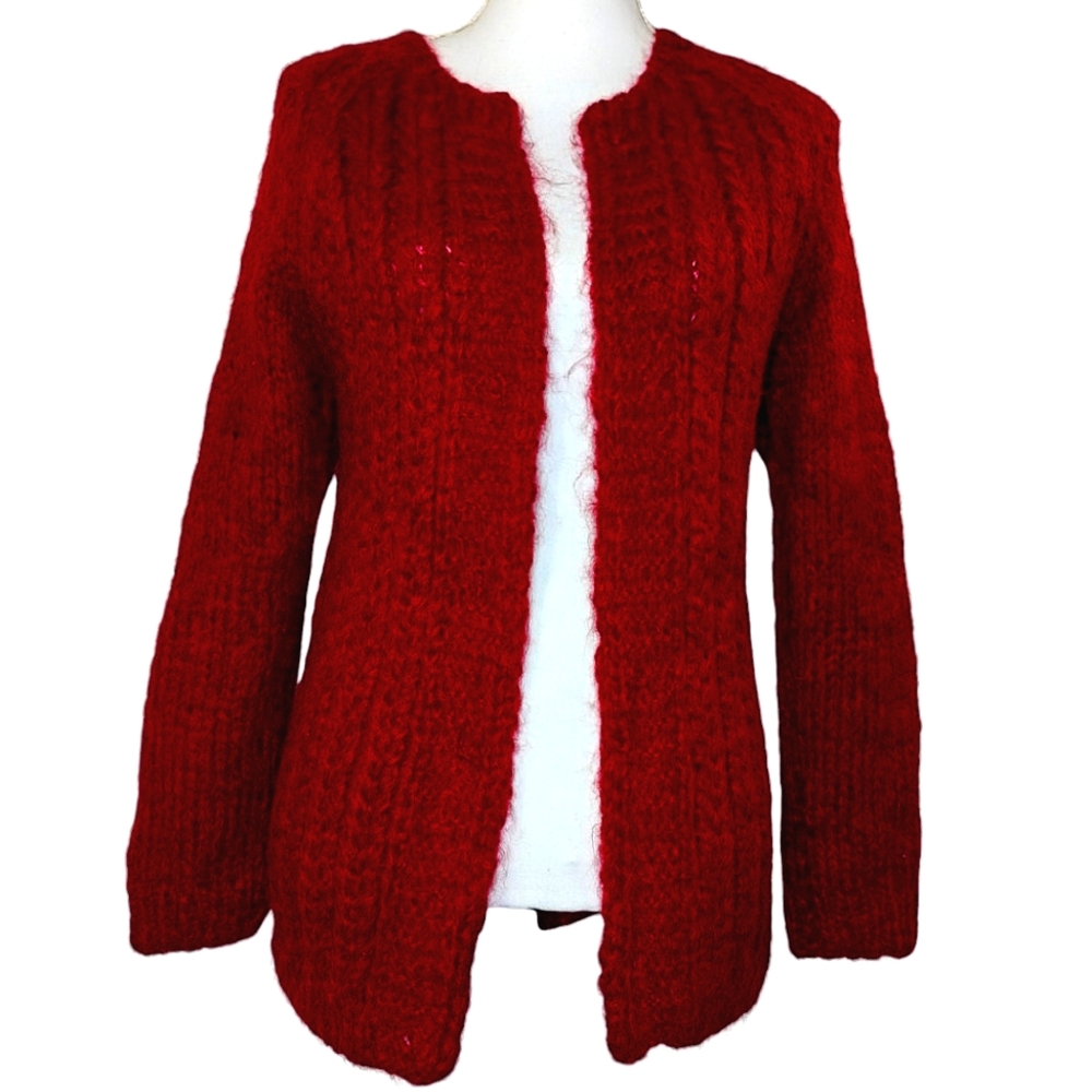 VINTAGE- HANDMADE IN ITALY BIORECORE QUITE LUXURY WOOL,MOHAIR, CARDIGAN V…